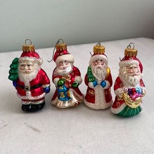 Vintage Unique Treasure Glass Santa ornaments 4
